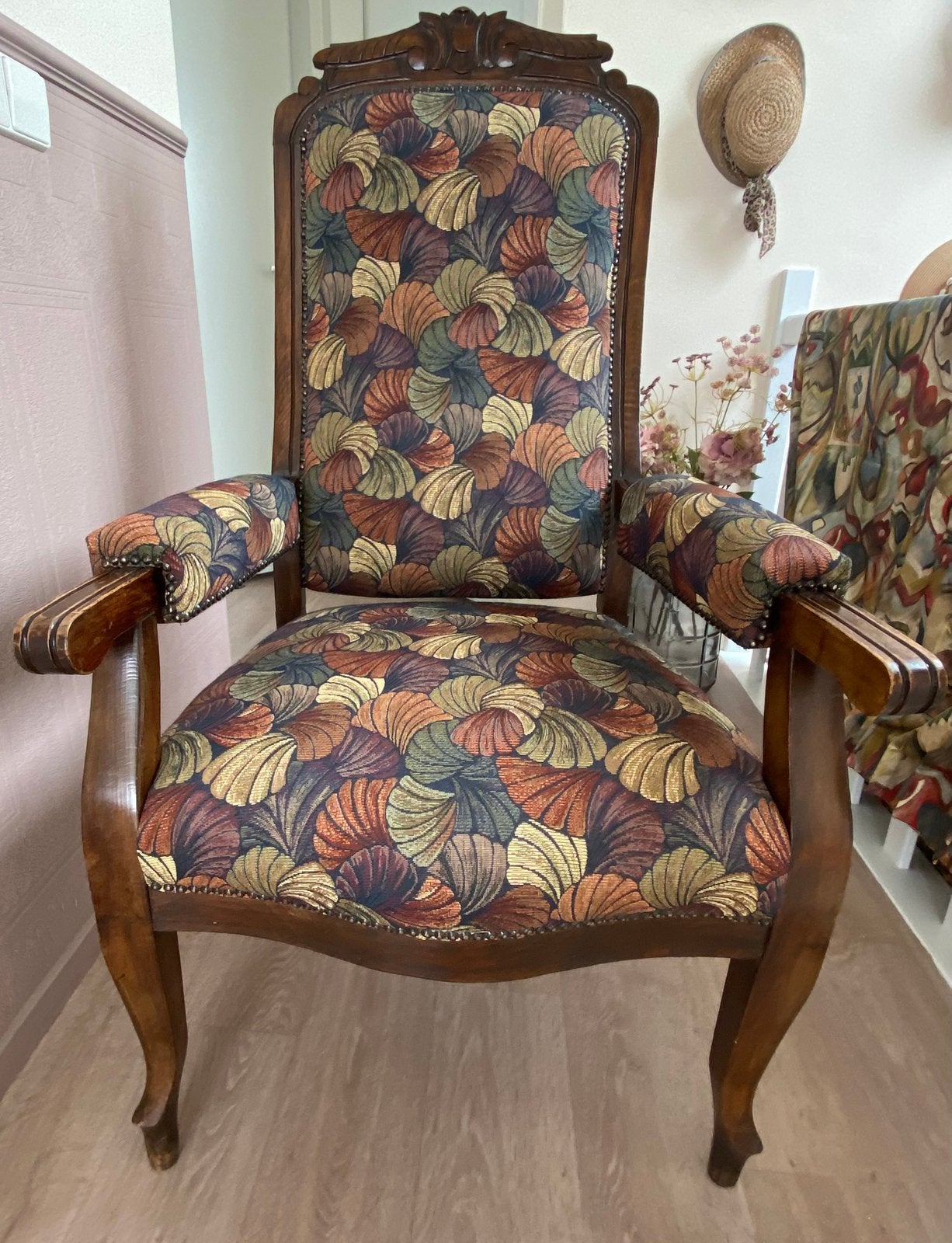 Antieke stoel, authentiek hersteld en bekleed, Antiek en Kunst, Ophalen