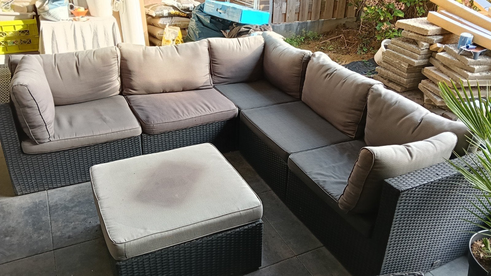 complete loungeset, Ophalen, Kunststof, Gebruikt, 6 zitplaatsen