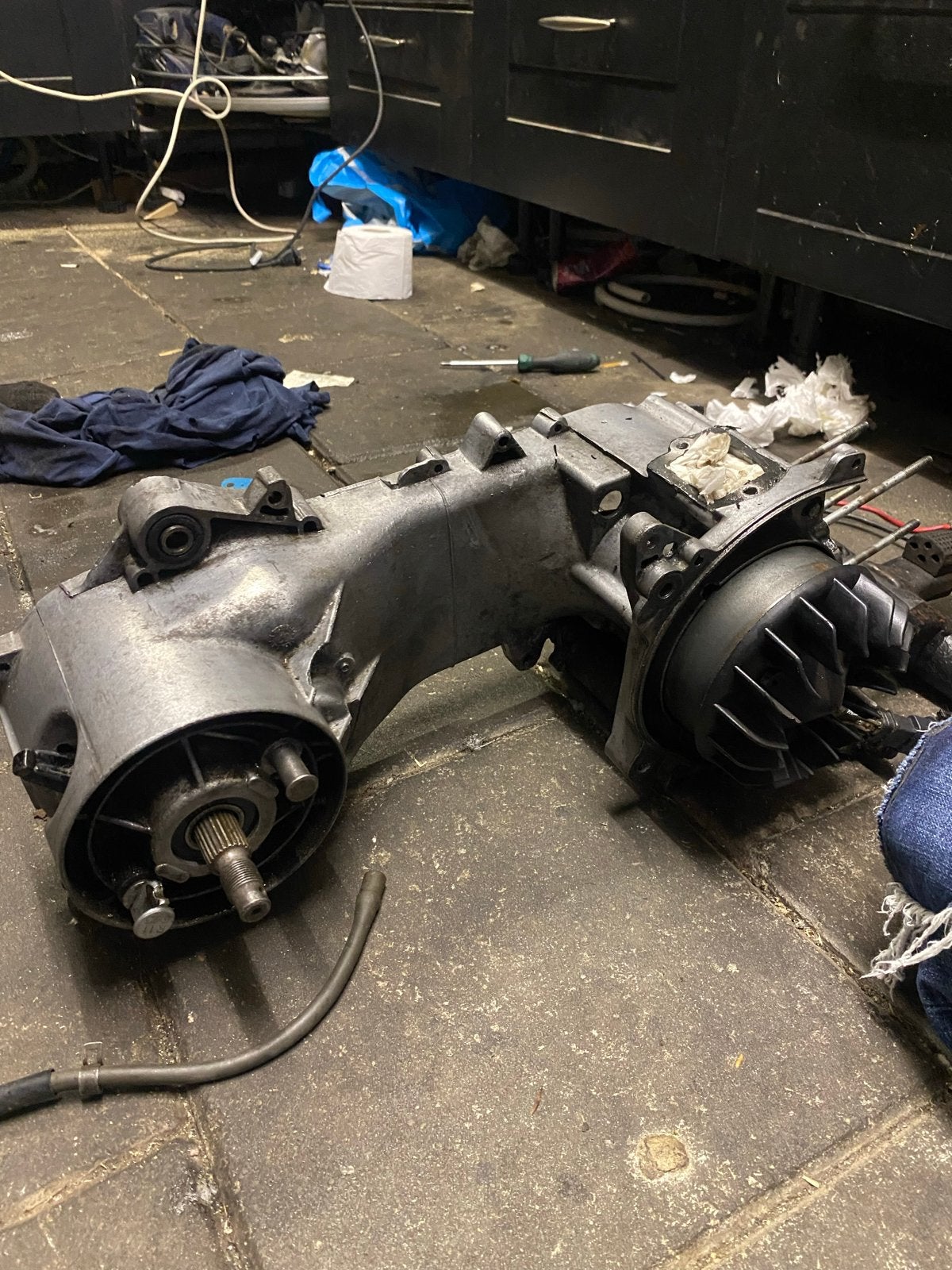 Piaggio 2t blok met nieuwe krukas en snor vertanding, Ophalen of Verzenden, Gebruikt, Blok, Piaggio