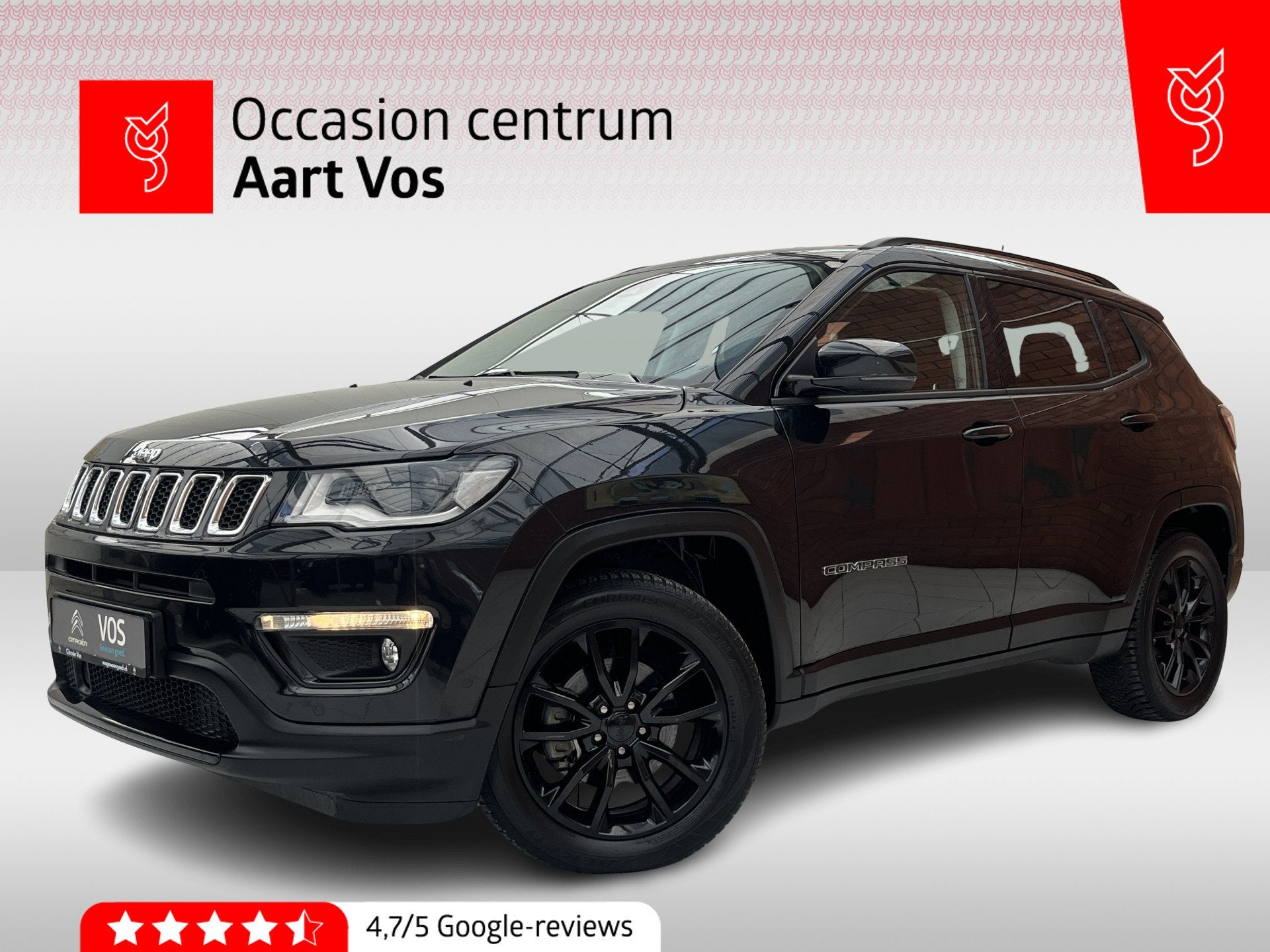 Jeep Compass 1.3T Black Limited Automaat | Stuur-en stoelver, Auto's, Jeep, Gebruikt, Zwart, 4 cilinders, 150 pk