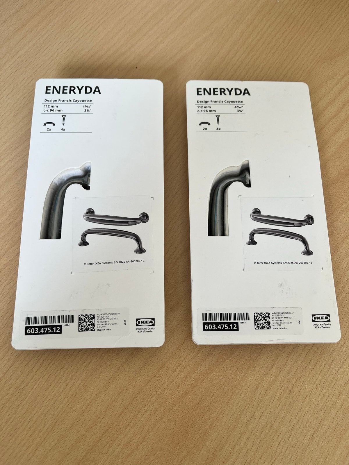 IKEA Eneryda handgreep verchroomd 112 mm (2 stuks), Ophalen of Verzenden, Nieuw, 100 tot 250 mm, Overige typen