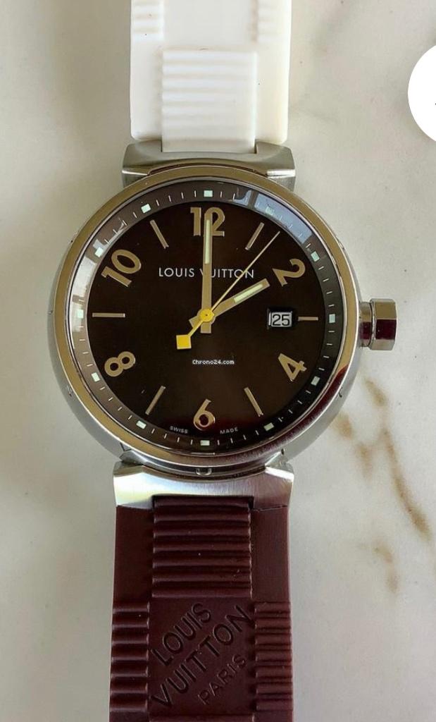 Louis Vuitton Tambour Quartz Origenele doos, perfecte staat., Overige merken, Staal, Polshorloge, Overige materialen