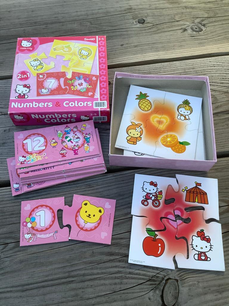 Hello Kitty Nummers & Kleuren Puzzel 2-in-1, Ophalen of Verzenden, 10 tot 50 stukjes, Gebruikt, 2 tot 4 jaar