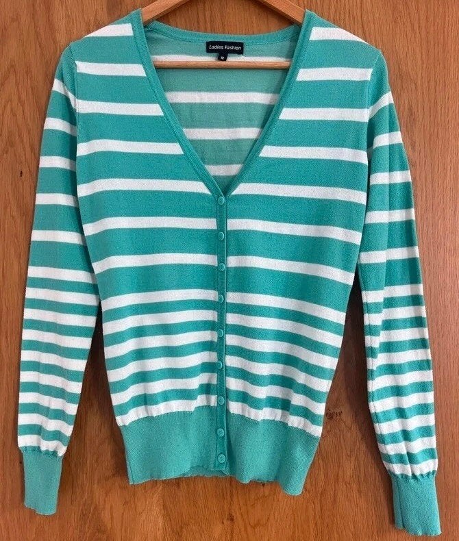 Turquoise gestreept Zomervest | Fashion (38), Kleding | Dames, Truien en Vesten, Maat 38/40 (M), Overige kleuren, Fashion, Ophalen of Verzenden