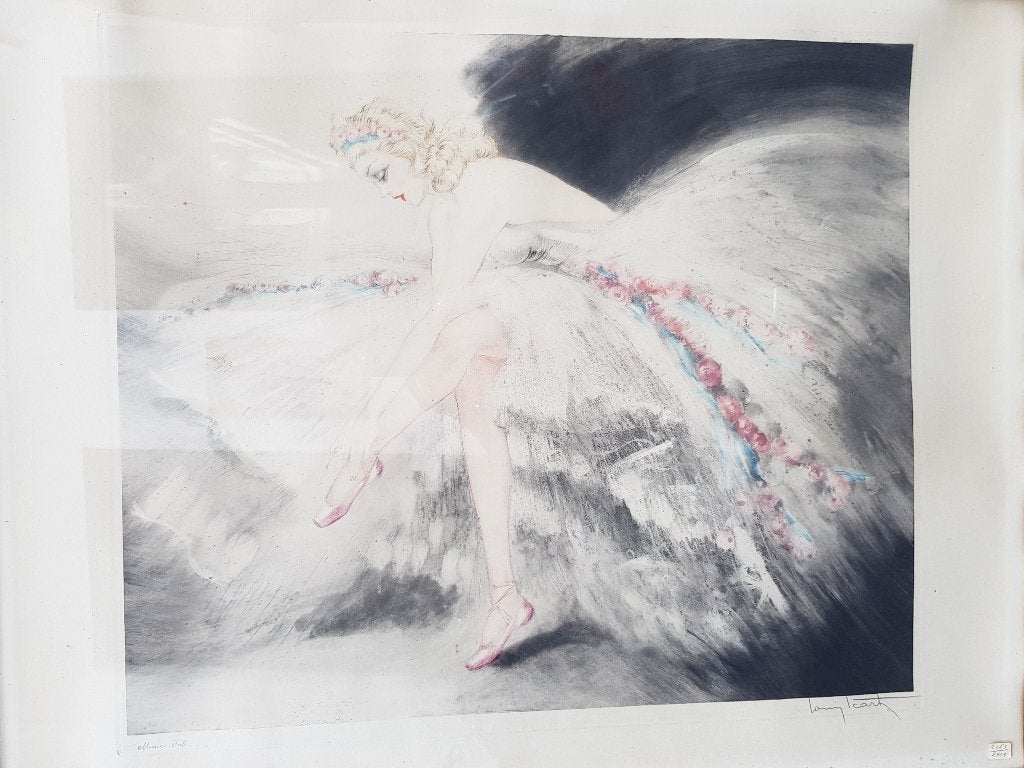 Louis ICART ets Art Deco "Music Hall "., Antiek en Kunst, Ets, 58 cm, Ophalen of Verzenden, 74 cm