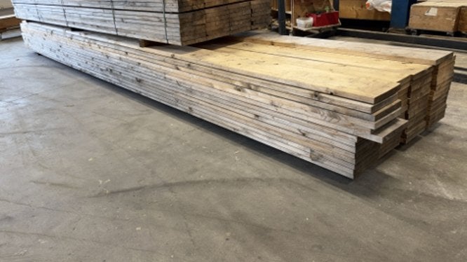 SLS Hout - 285 x 35 mm - 540 en 720 cm lang - Sporenkap hout, Doe-het-zelf en Verbouw, Ophalen, Gebruikt, 25 tot 50 mm, Plank