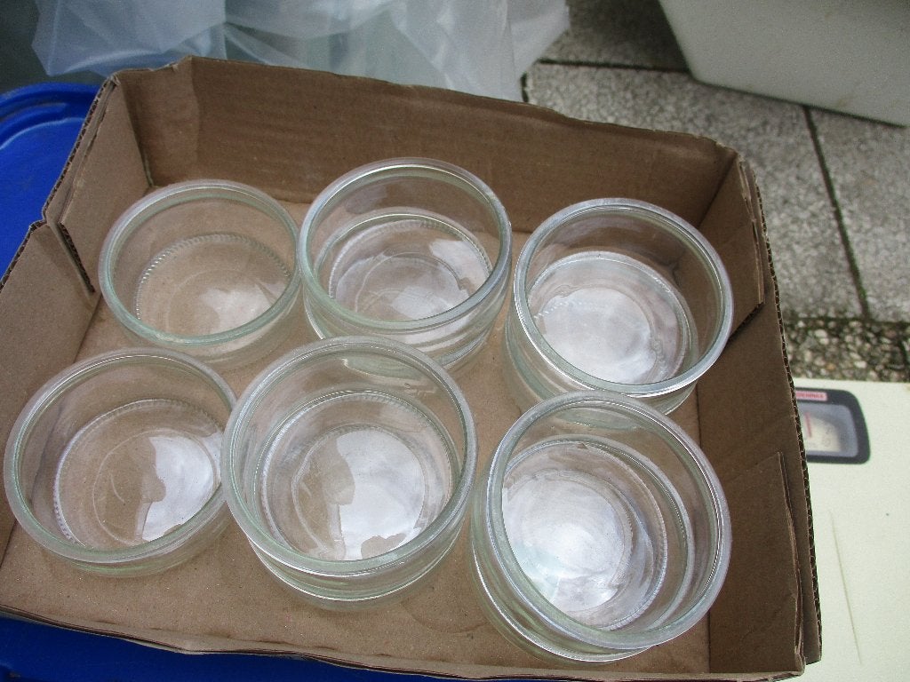 18 voerbakjes    (glas)  samen, Ophalen, Nieuw, Kooi-accessoires