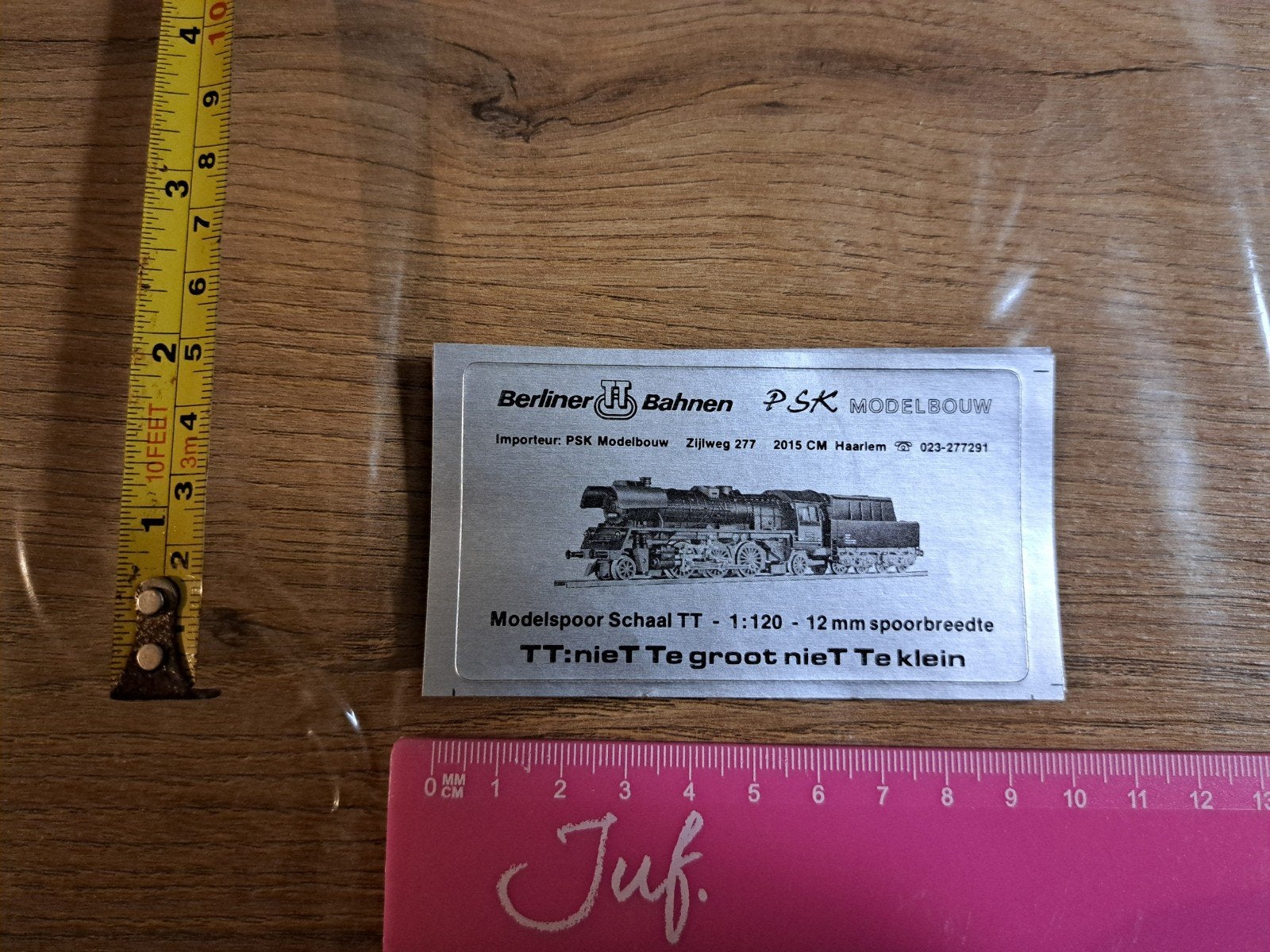Sticker Berliner TT Bahnen PSK modelbouw Haarlem 1:120, Ophalen of Verzenden, Zo goed als nieuw, Bedrijf of Vereniging