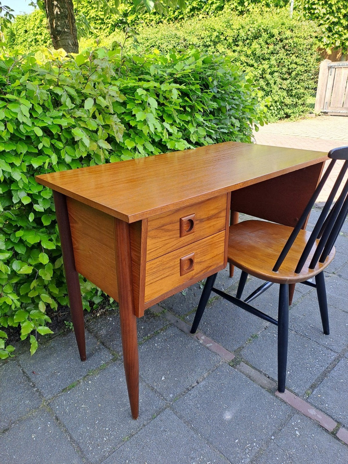 vintage teakhouten bureau, mid century Deens Scandinavisch, Huis en Inrichting, Gebruikt, Ophalen of Verzenden, Nvt, Nvt