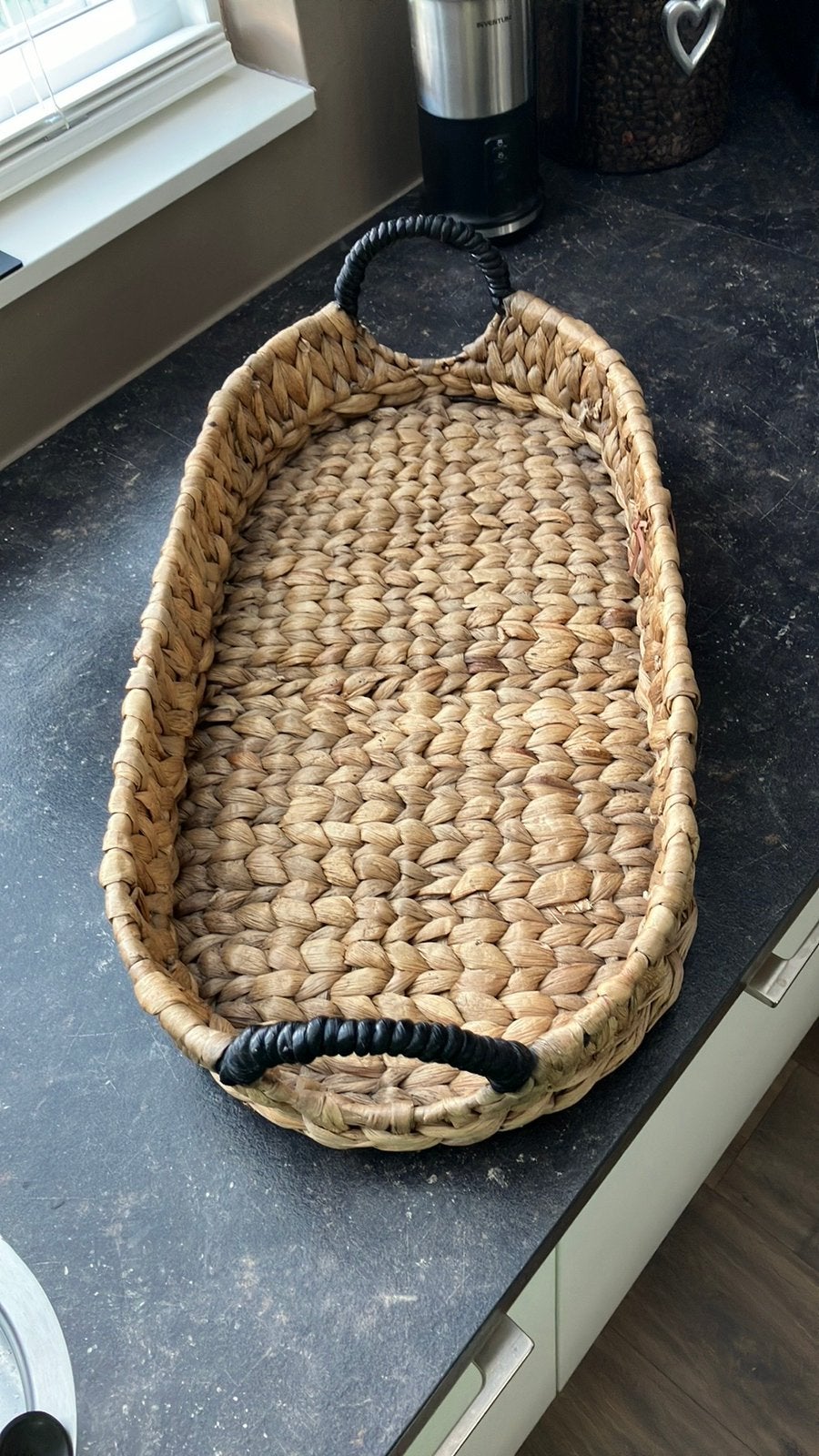 Rivièra Maison dienblad , gevlochten riet,ZGAN, Ophalen, Zo goed als nieuw, Rechthoekig, Hout