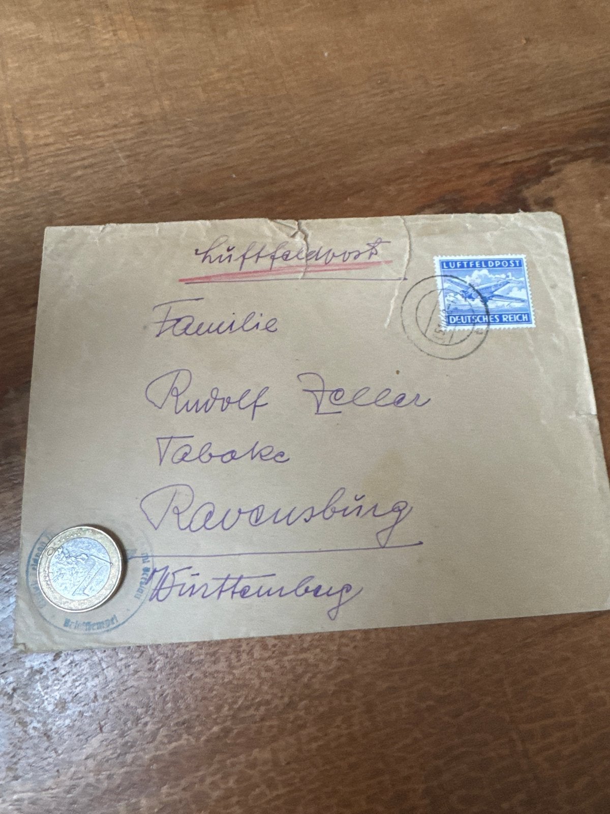 Historische Duitse Luftfeldpost Envelop WOII, Verzamelen, Ophalen of Verzenden