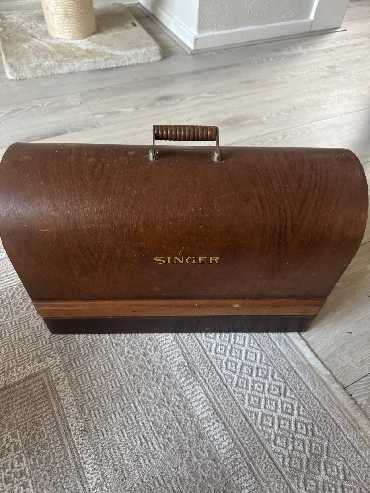 Antieke Singer Naaimachine met Houten Kap, Ophalen, Gebruikt, Naaimachine, Singer