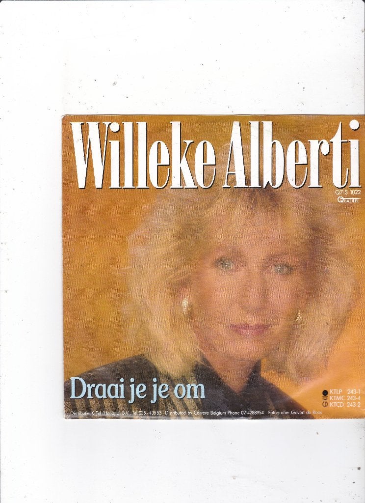 Single Willeke Alberti - Draai je je om, Cd's en Dvd's, Vinyl Singles, Ophalen of Verzenden, Gebruikt, 7 inch, Nederlandstalig