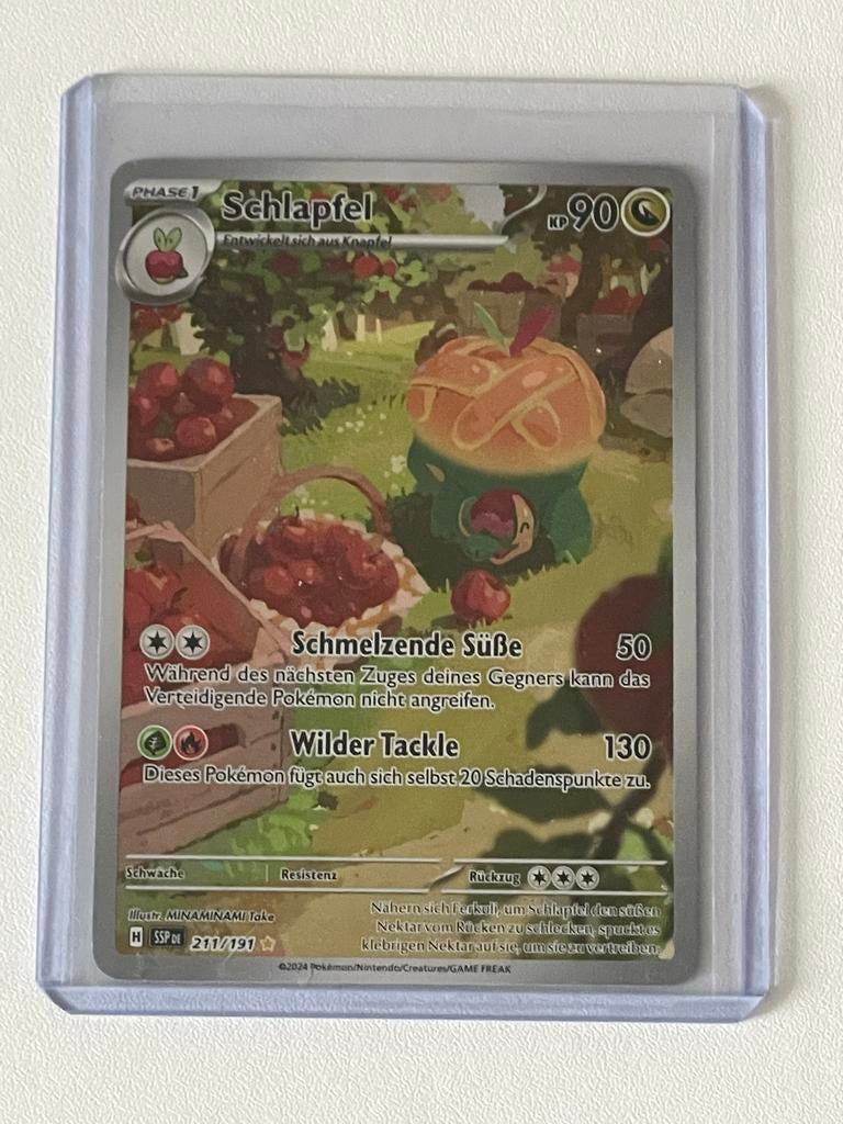 Pokémon Kaart Schlapfel (Appletun) 211/191 - Nieuwstaat, Ophalen of Verzenden, Zo goed als nieuw, Losse kaart