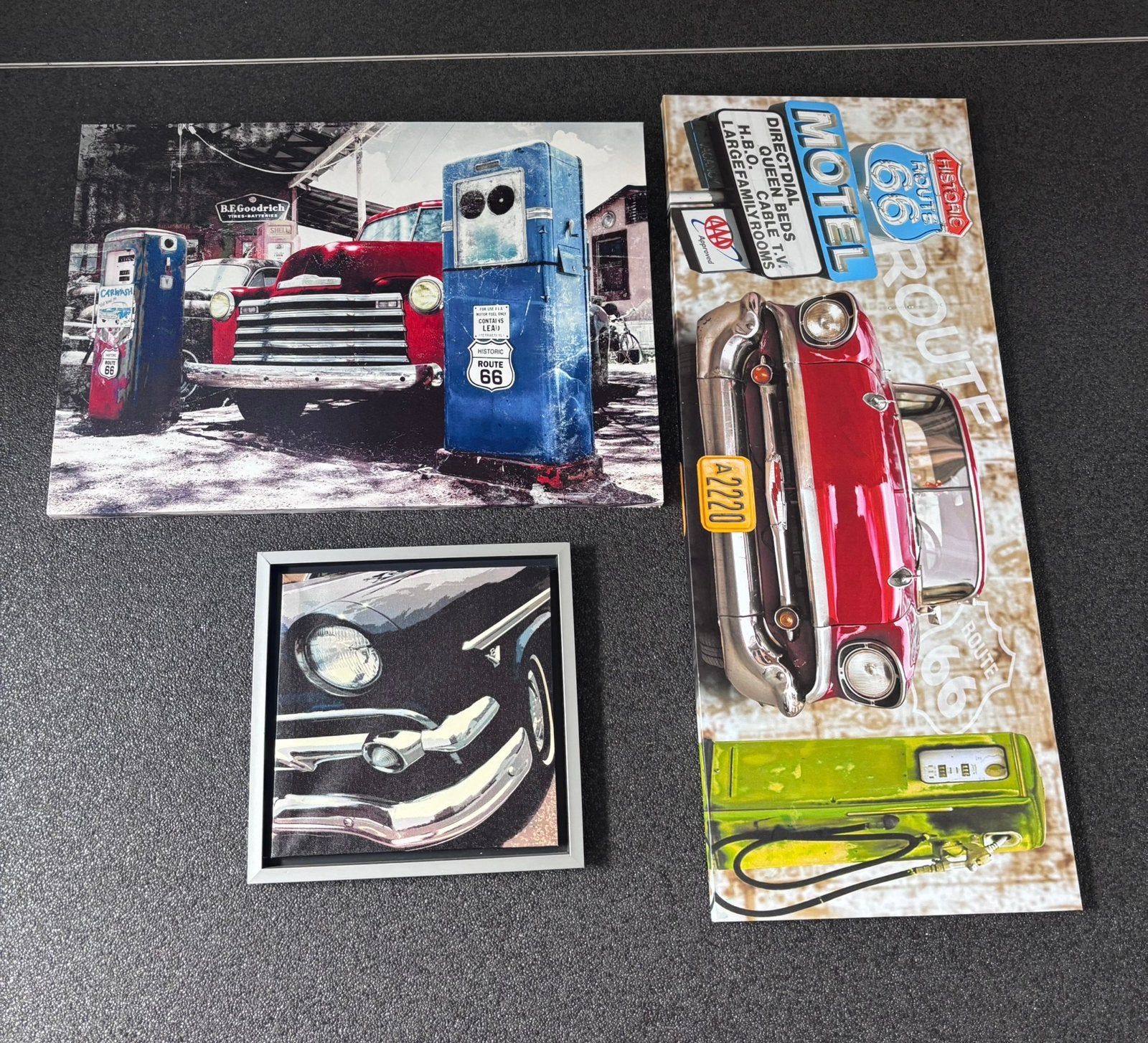 Gratis Auto canvas schilderijen, Huis en Inrichting, Woonaccessoires | Schilderijen, Tekeningen en Foto's, Ophalen, Zo goed als nieuw
