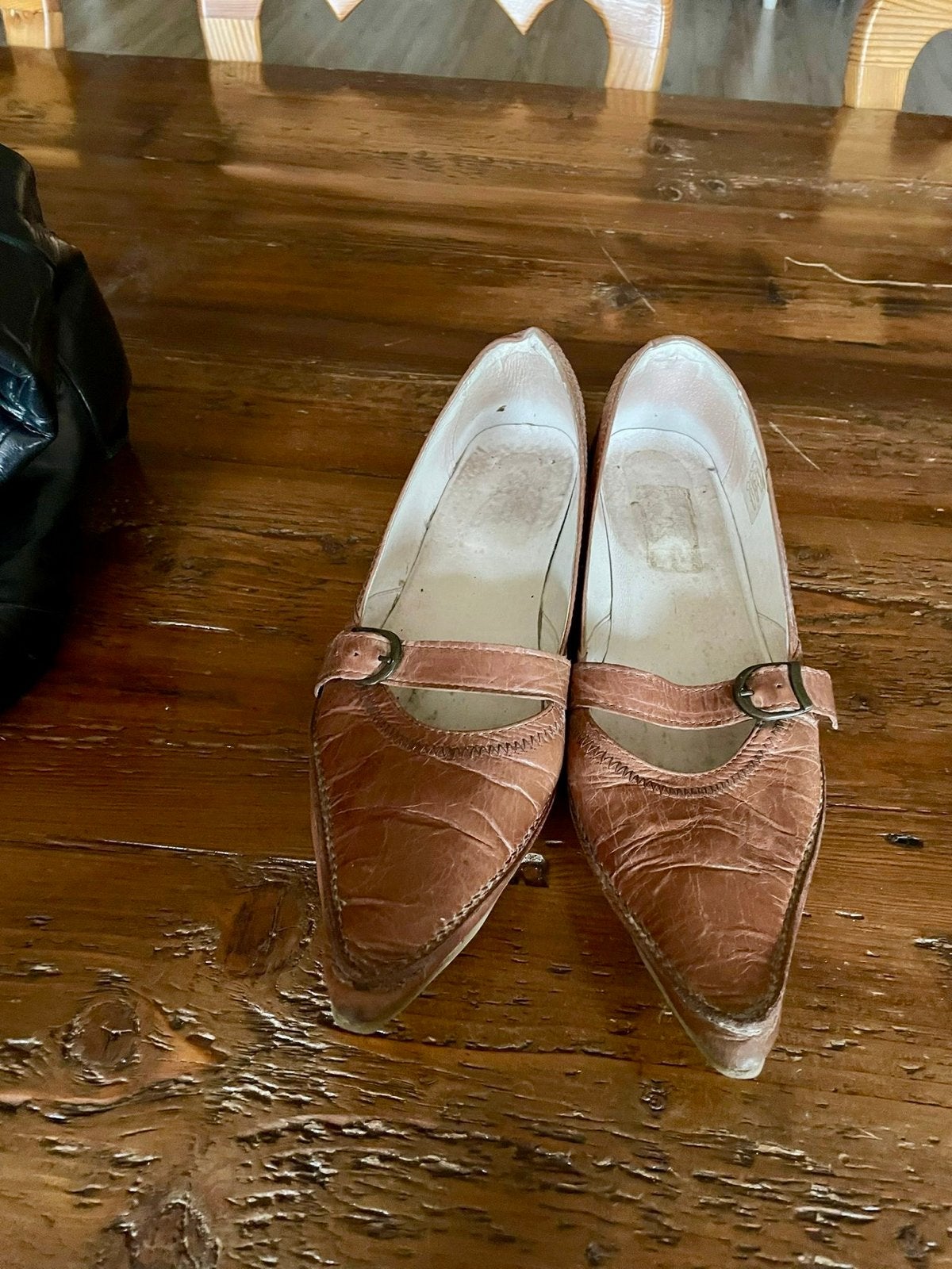 Set van 3 paar schoenen: bruine pumps en zwarte laarzen, Ophalen, Pumps, Bruin, Zo goed als nieuw