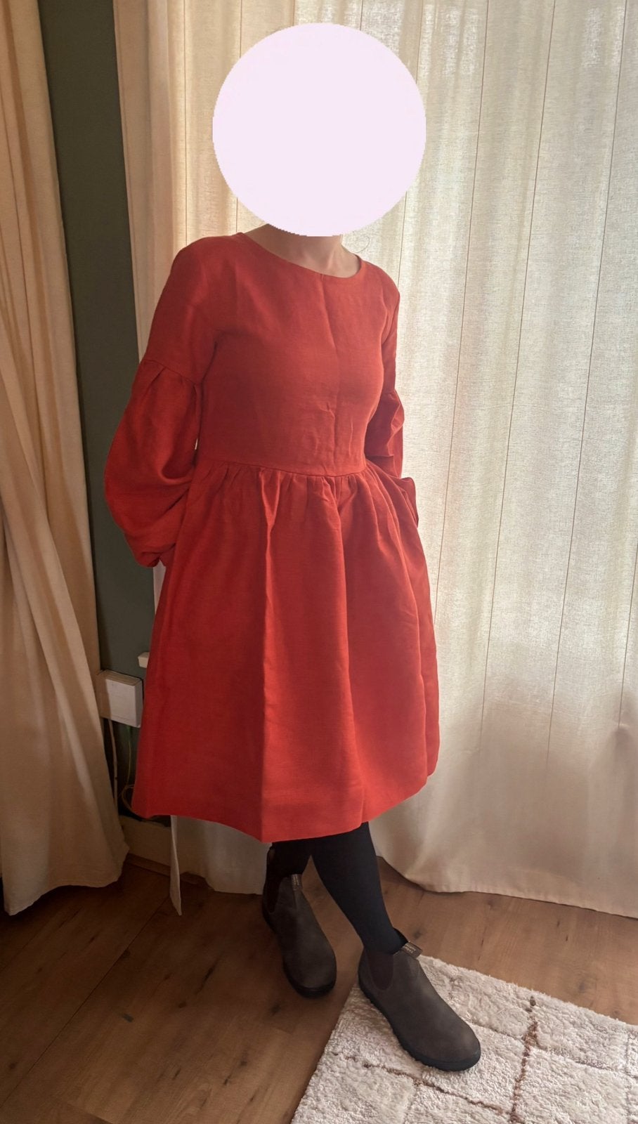 Linnen jurk - dark orange, Ophalen of Verzenden, Zo goed als nieuw, Maat 34 (XS) of kleiner, Oranje
