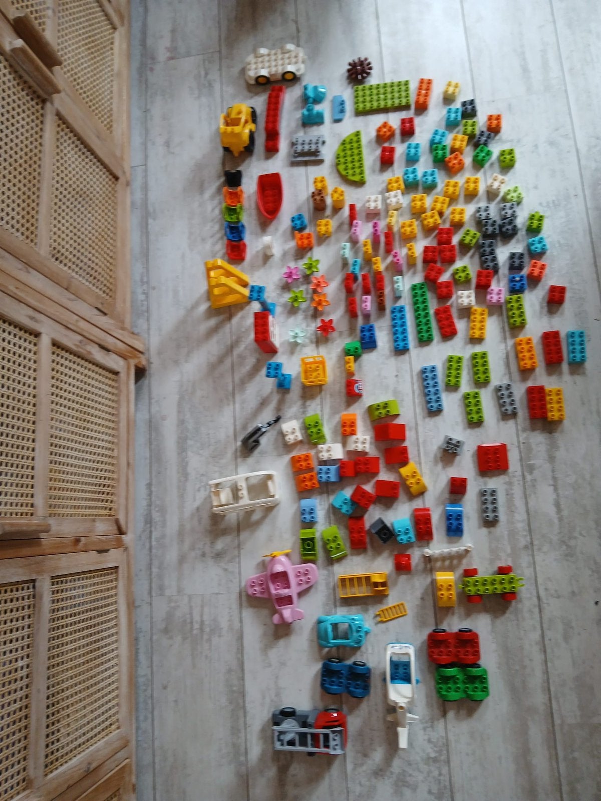 DUPLO set 200 stuks voertuigen, vliegtuig, helikopter boot, Kinderen en Baby's, Speelgoed | Bouwstenen, Ophalen of Verzenden, Zo goed als nieuw