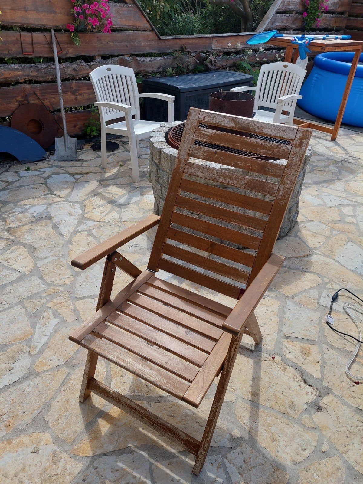 Houten tuinstoel, inklapbaar Set van vier IKEA NÄMMARÖ tuins, Ophalen of Verzenden, Gebruikt, Hout, Inklapbaar