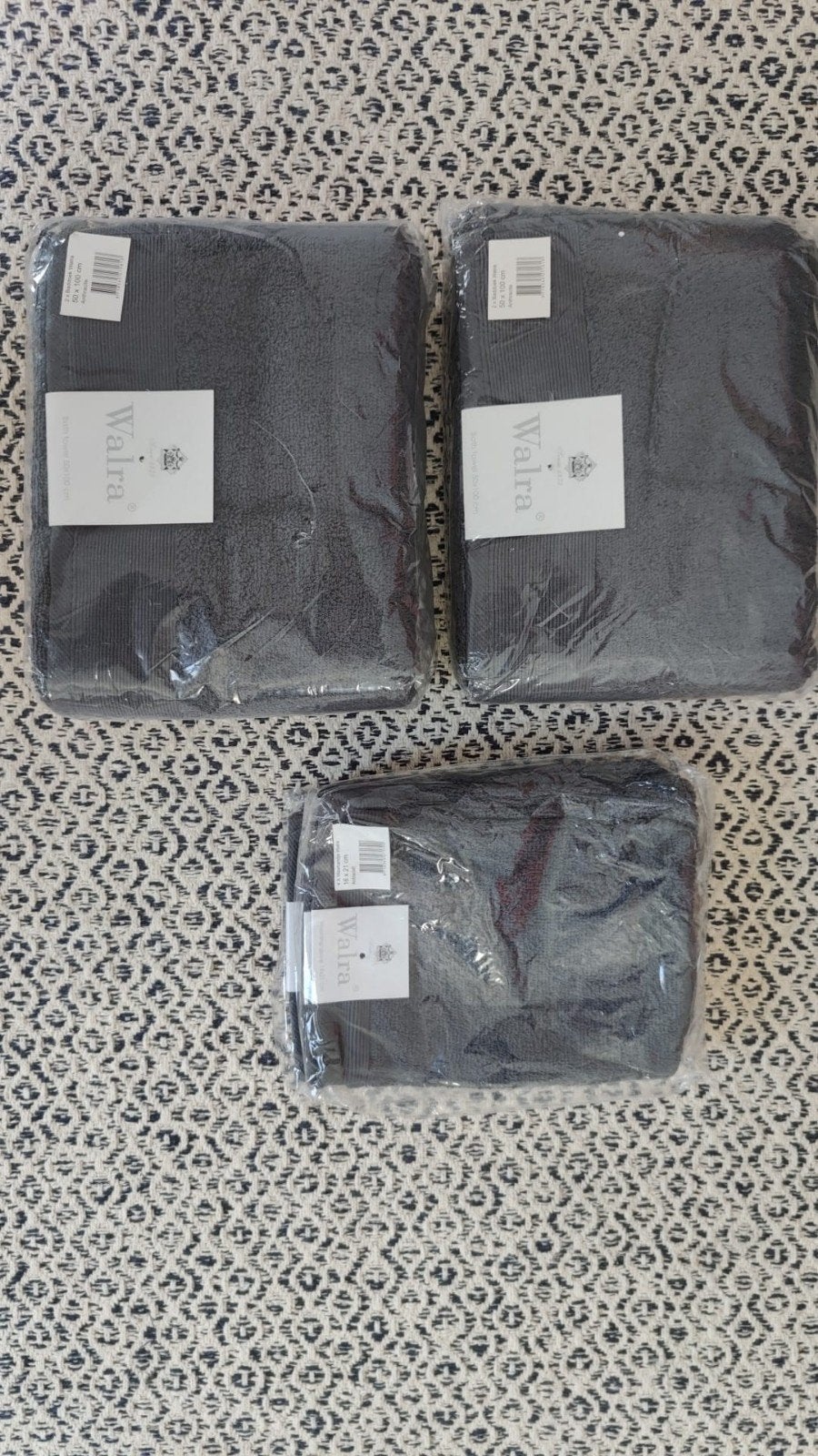 Nieuwe Walra handdoeken set - Grijs, Ophalen of Verzenden, Nieuw, Grijs, Handdoek