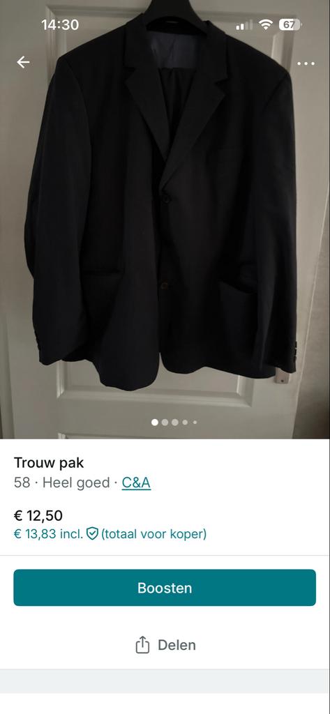 Heren trouwpak - C&A - Maat 58, Ophalen of Verzenden, Zo goed als nieuw, Overige kleuren, Trouwpak