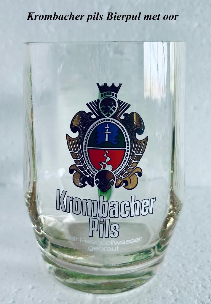 Teab Krombacher Pils Bierpul (1970) 0,5 L glas Bierkrug, Ophalen, Zo goed als nieuw, Pul(len), Overige merken