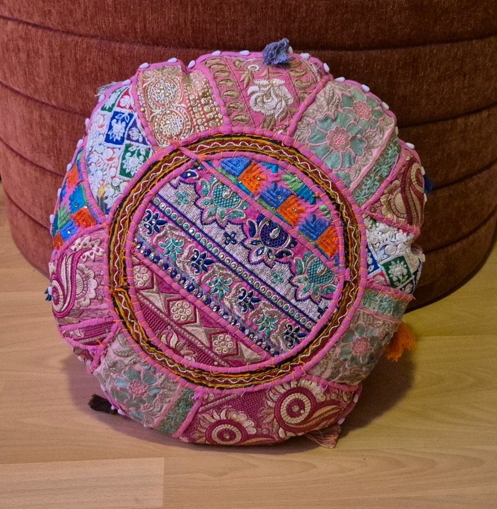 Patchwork Kussen, Ophalen, Rond, Zo goed als nieuw, Sierkussen