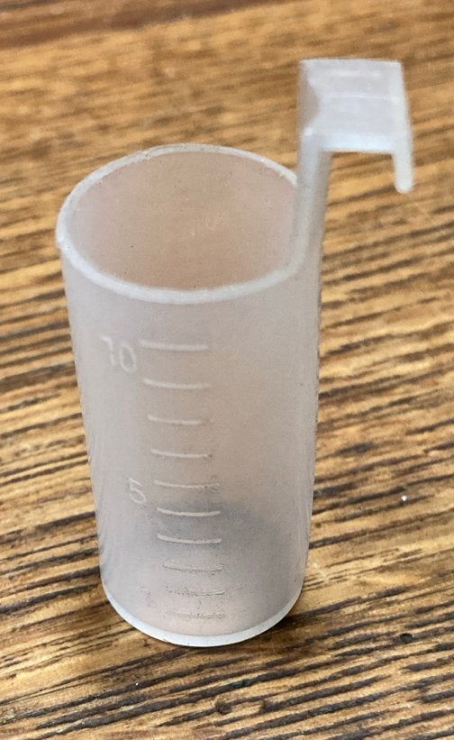 Maatbeker 10 ml - Transparant plastic, Ophalen of Verzenden, Gebruikt