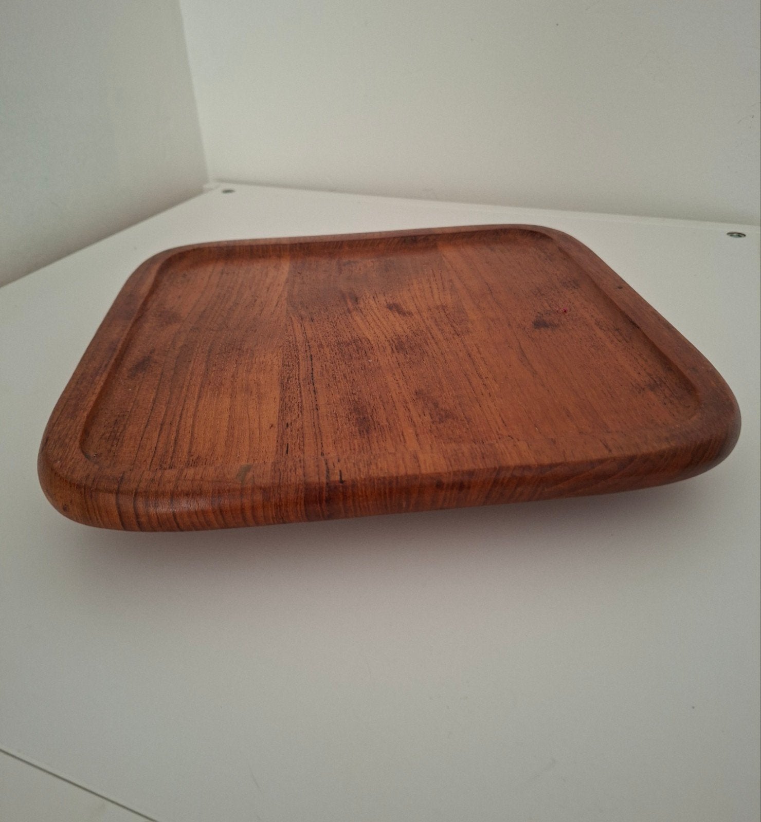 Vintage Teakhouten Draaiplateau / Serveerplank (Dolphin), Ophalen of Verzenden