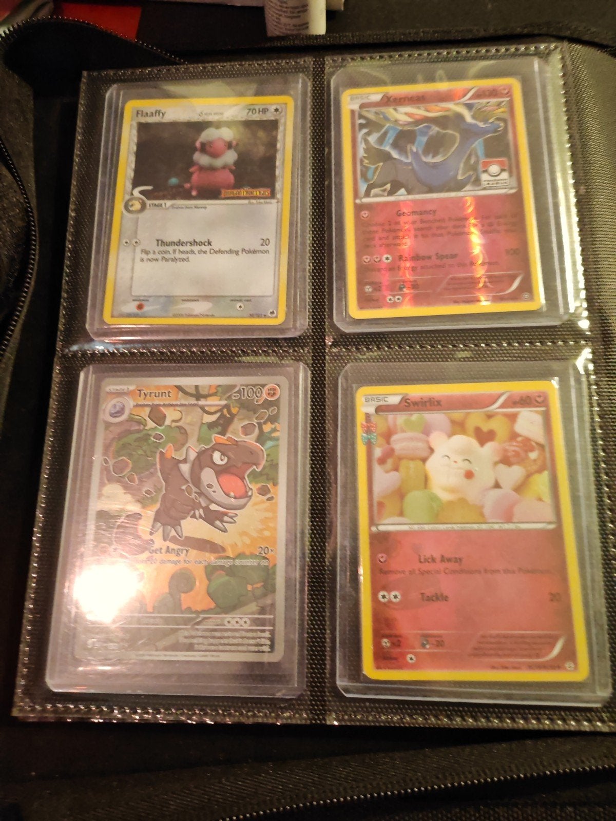 Pokémon kaarten - Flaaffy, Xerneas, Tyrunt, Swirlix, Ophalen of Verzenden, Gebruikt, Meerdere kaarten, Foil
