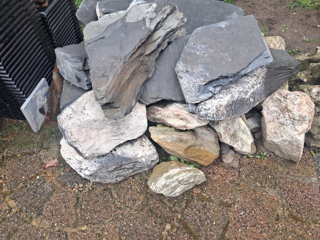 Basalt keien rotsen vijver, Tuin en Terras, Ophalen of Verzenden, Antraciet, Basalt, Split