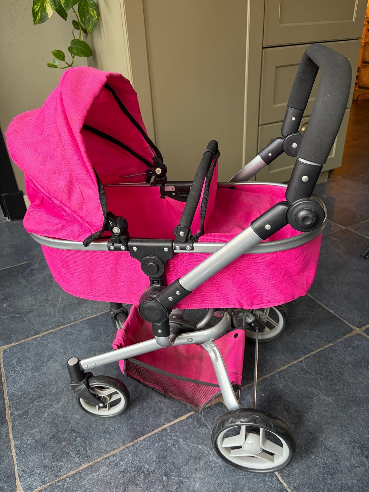 Roze verstelbare Poppenwagen Bandits & Angels, Ophalen, Gebruikt, Babypop