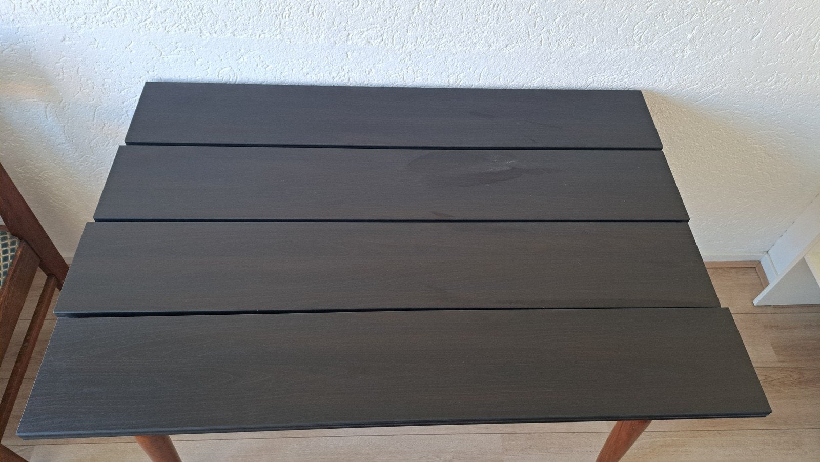 4 IKEA Bergshult planken bruinzwart 120cm, Ophalen, Gebruikt