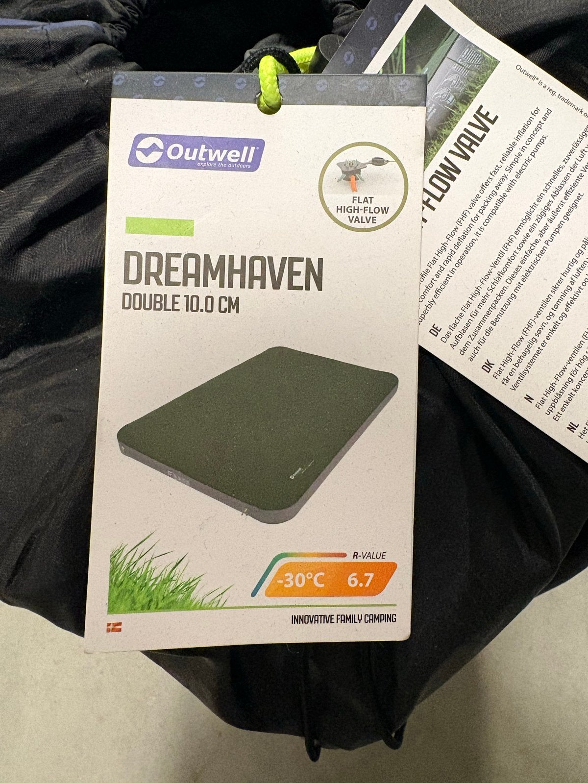 Outwell Dreamhaven Double 10.0 Slaapmat 200x130cm, Ophalen, Zo goed als nieuw, 2-persoons