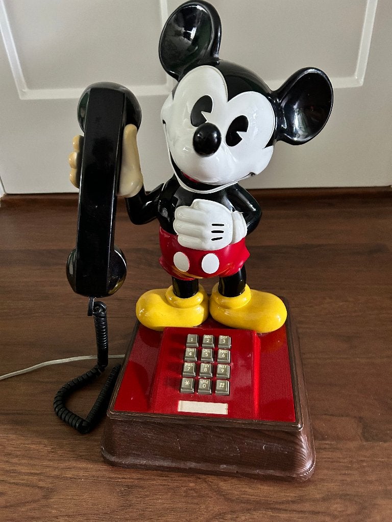 Mickey Mouse telefoon, Ophalen, Mickey Mouse, Zo goed als nieuw, Beeldje of Figuurtje
