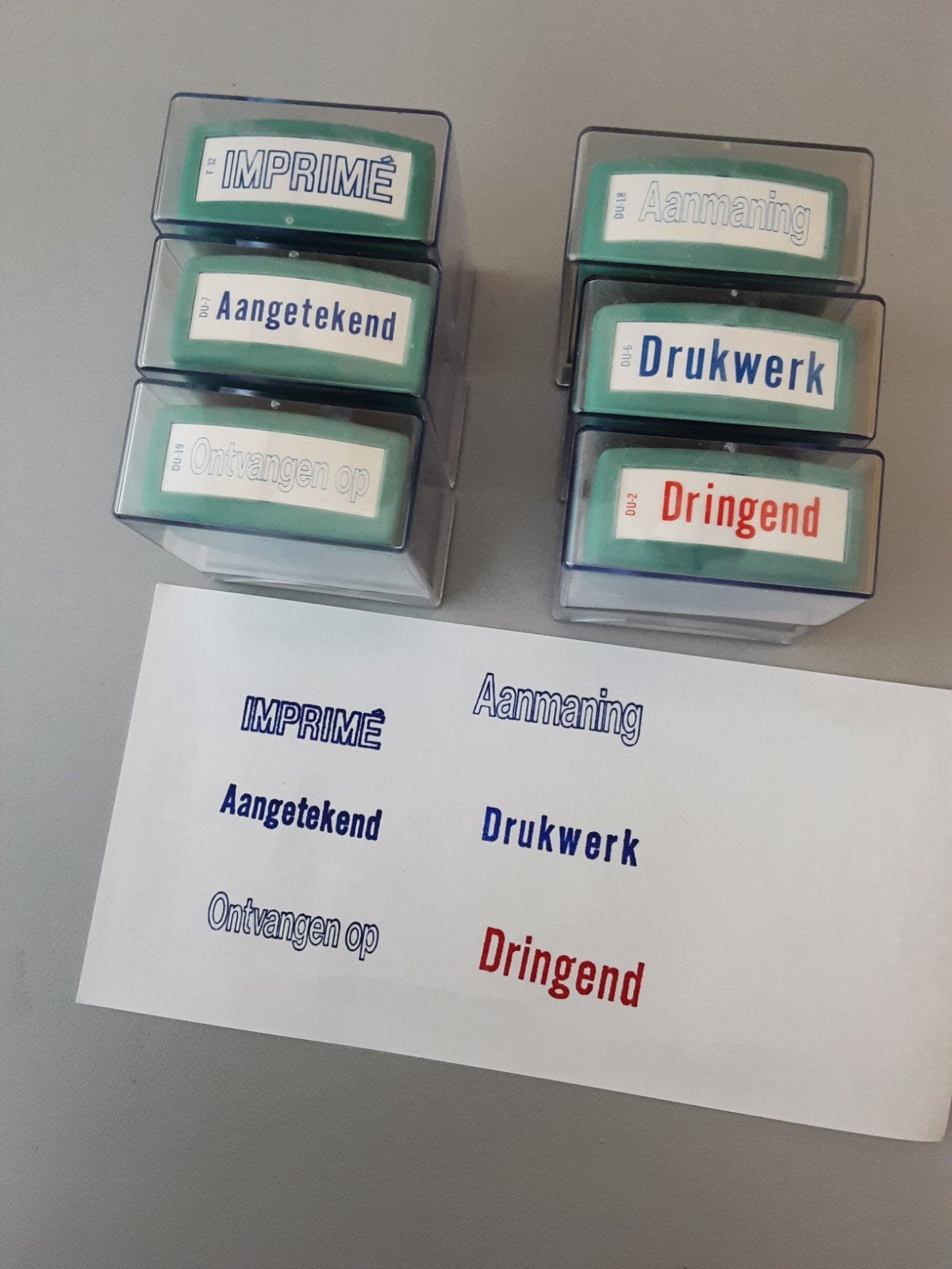 6 stuks Shachihata stempels nederlandse tekst, Hobby en Vrije tijd, Ophalen of Verzenden, Nieuw