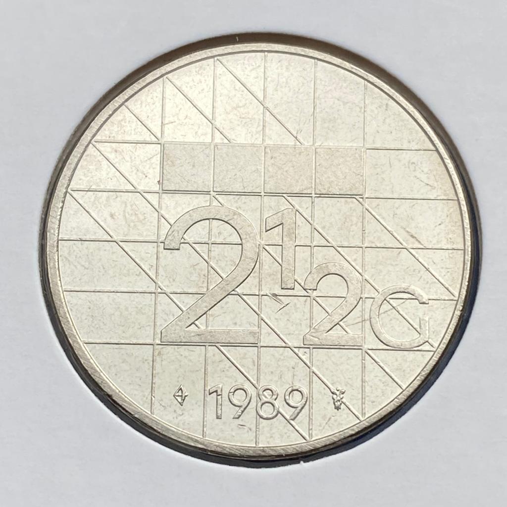 Unc / FDC Rijksdaalder uit 1989 van Beatrix, Verzenden, Koningin Beatrix, 2½ gulden, Losse munt