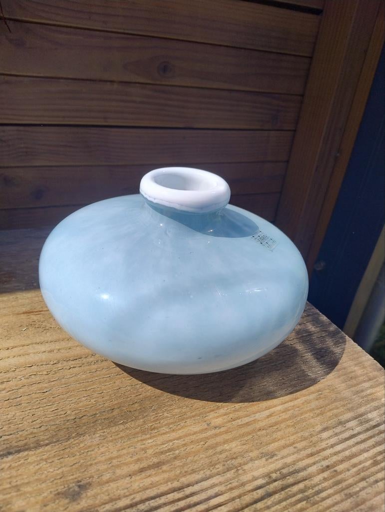 Fidrio mondgeblazen glazen vaas - nieuw, 12x21 cm, Ophalen of Verzenden