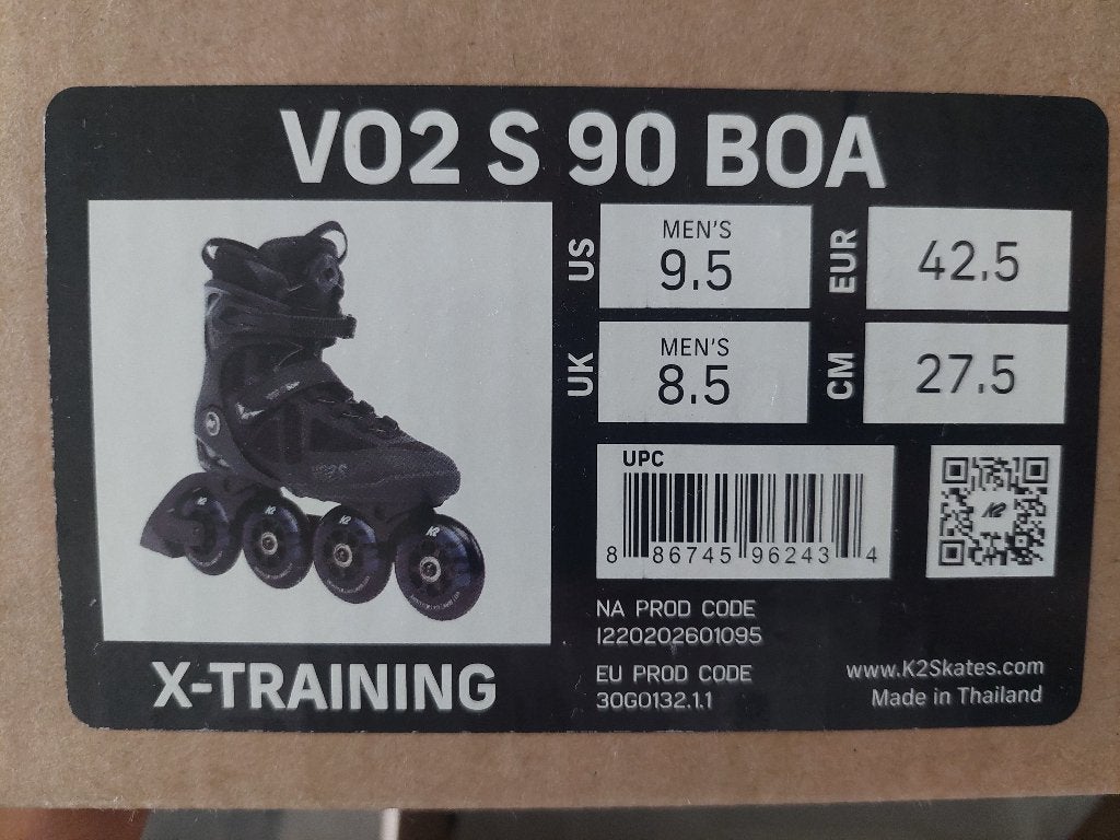 K2 VO2 S 90 BOA Inline Skates Maat 42.5, Sport en Fitness, K2, Heren, Ophalen of Verzenden, Zo goed als nieuw