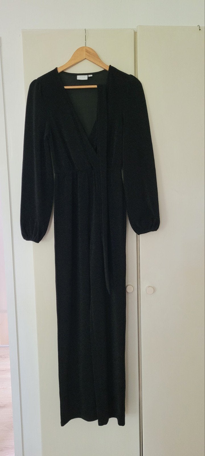 Vila zwarte glitter jumpsuit met lange mouwen - Maat XS, Zwart, Vila, Ophalen of Verzenden, Zo goed als nieuw