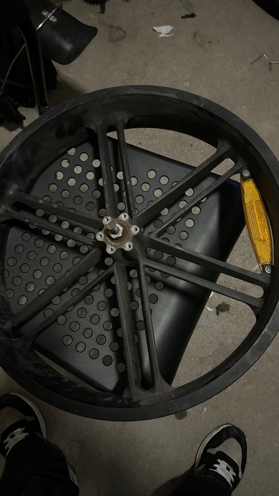 Zwarte fatbike velg en reflector, Wiel, Gebruikt, Overige materialen, Ophalen of Verzenden