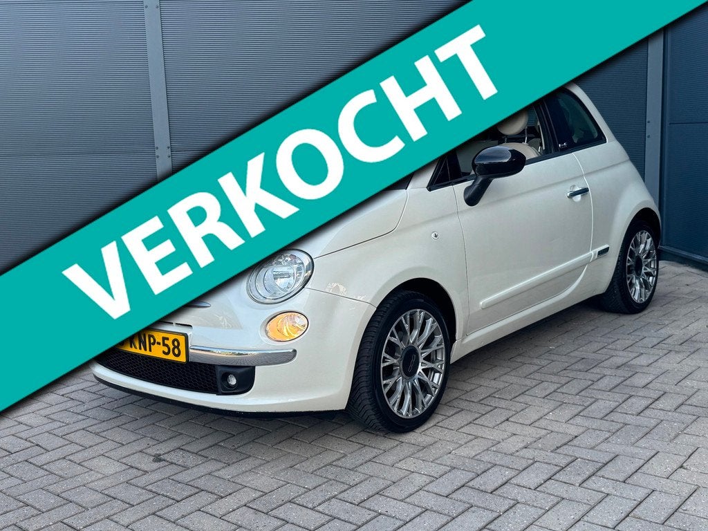 Fiat 500 0.9 TwinAir Lounge Cabrio / Leer / Nap, Euro 5, 86 pk, Gebruikt, 31 €/maand