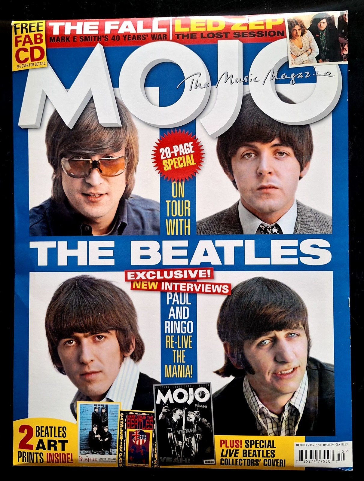 MOJO-MAGAZINE+CD  THE BEATLES - On Tour (oktober 2014), Ophalen of Verzenden, Gelezen, Overige merken