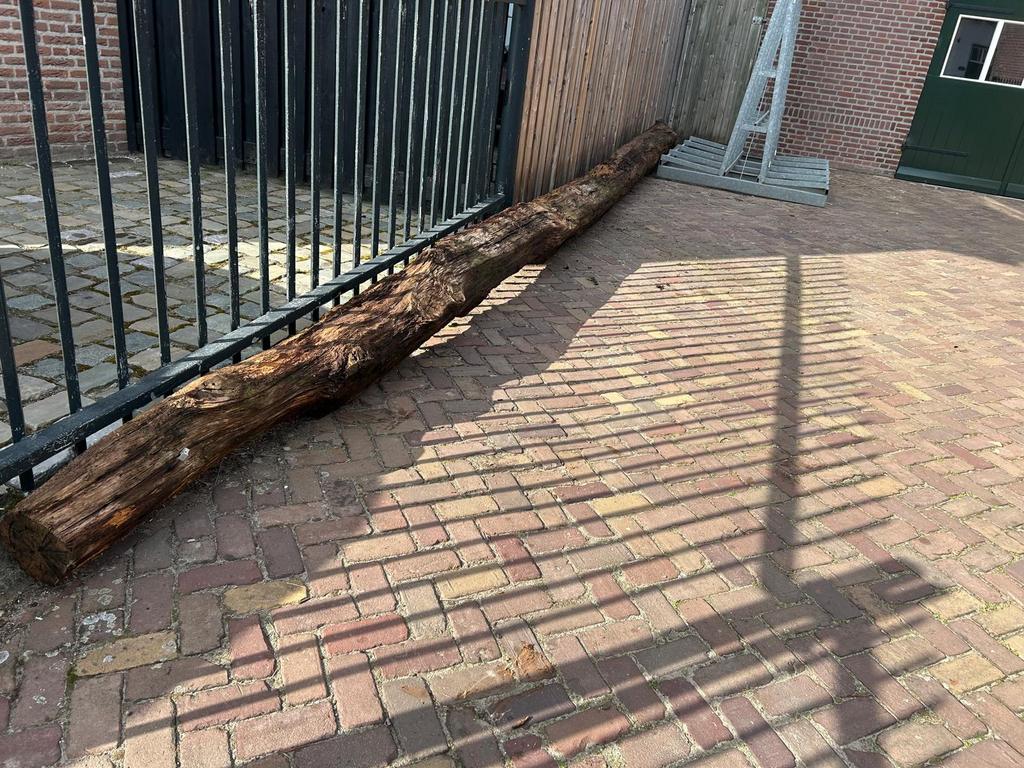 Oude Eiken balk 8,70m, Doe-het-zelf en Verbouw, Hout en Planken, Ophalen, Gebruikt, Eiken, Balk