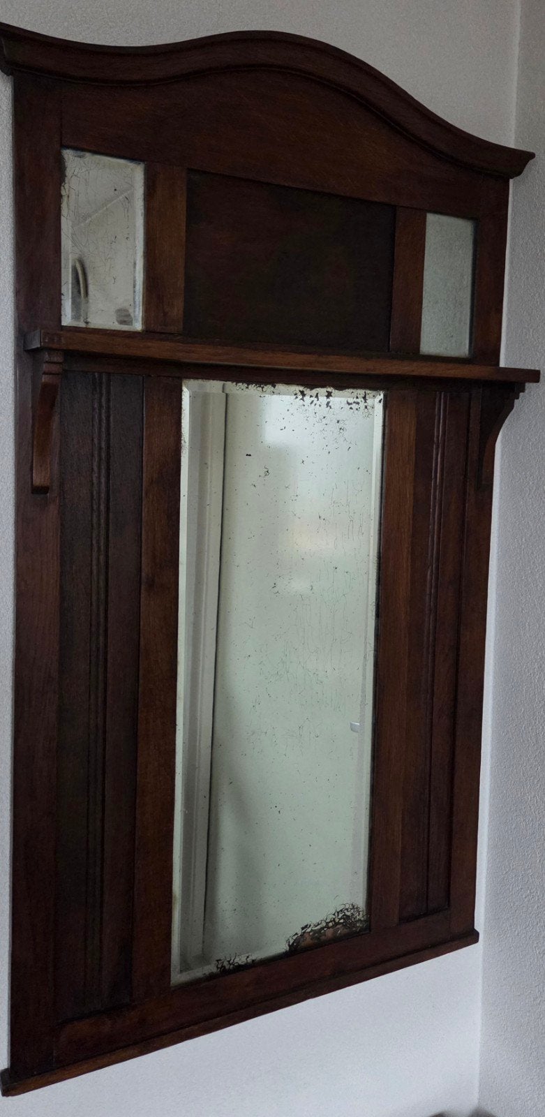 Antieke houten geslepen spiegel, Antiek en Kunst, Ophalen