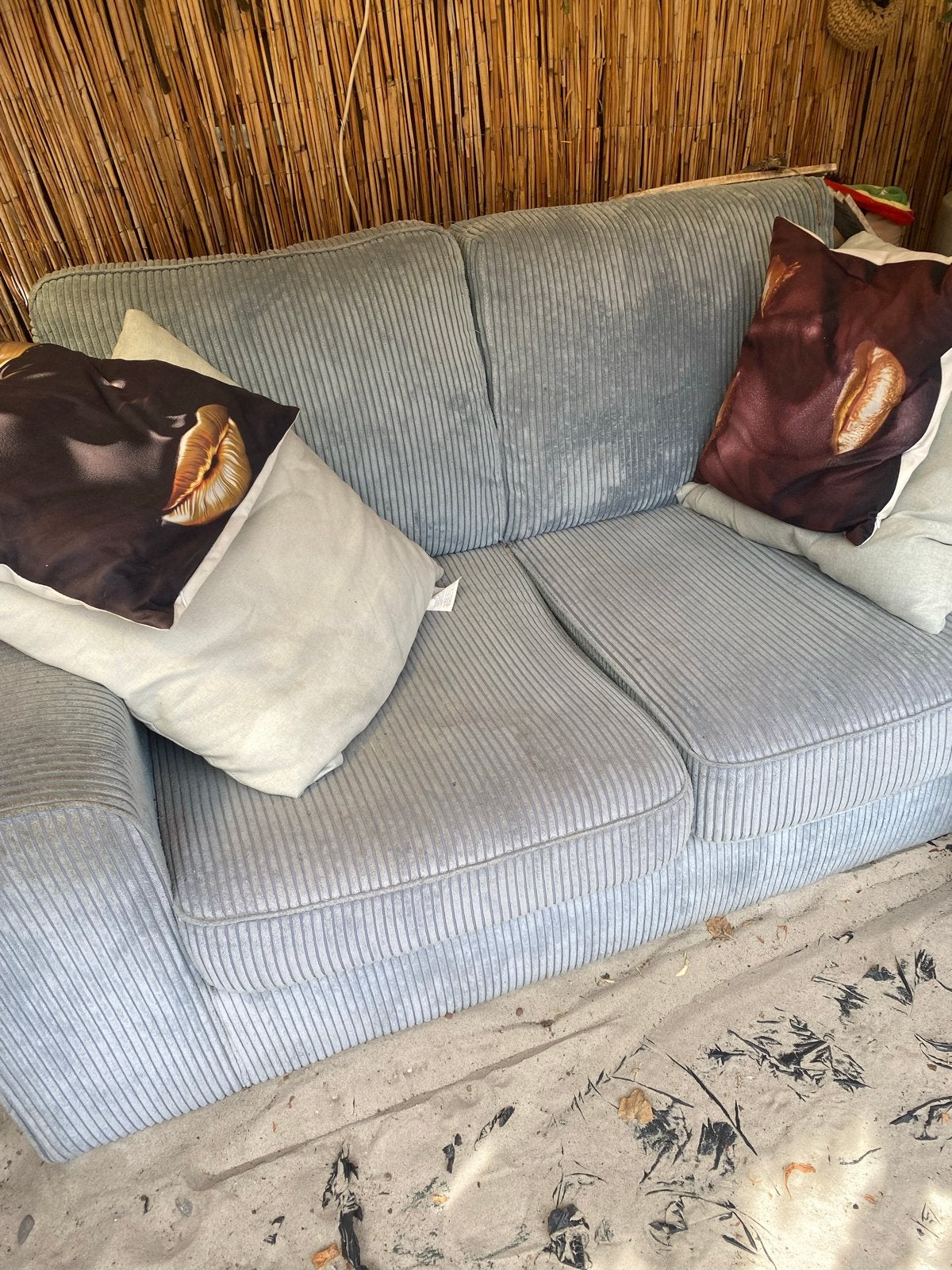 Comfortabele 2-zits bank van ribstof, Ophalen, Gebruikt, 150 tot 200 cm, Tweepersoons