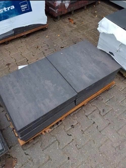 Terrastegel, dark sepia 60x60, Nieuw, Ophalen of Verzenden, 10 m² of meer, Beton