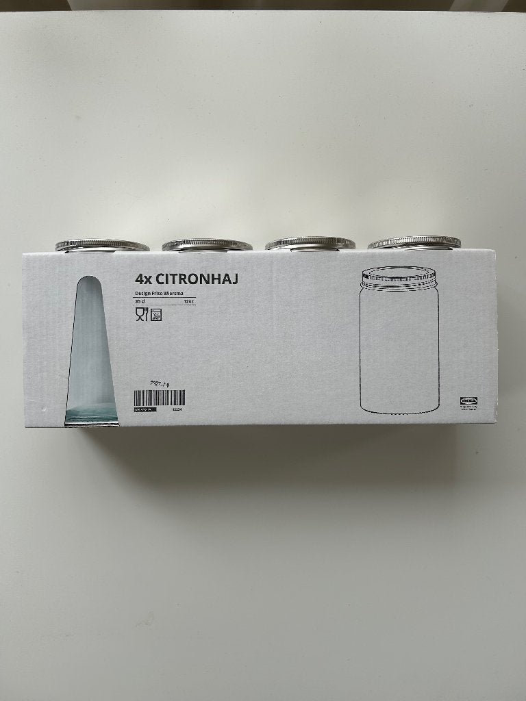 4x IKEA Citronhaj glazen potten – 35 cl / 12 oz, Pot, Bus of Blik, Nieuw, Ophalen of Verzenden, Glas