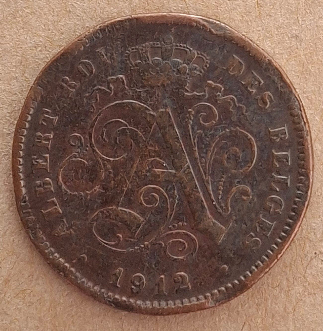 België 2 Centimes 1912 - Koning Albert I, Ophalen of Verzenden, Metaal, Losse munt