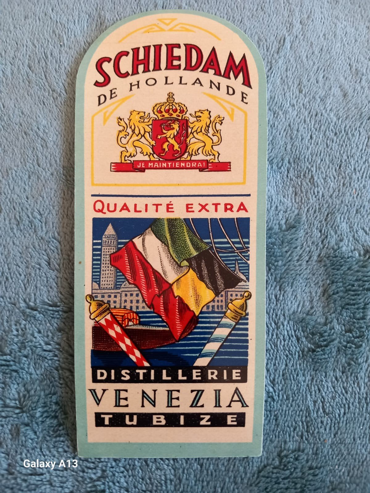 Antiek Jenever Etiket 1900  Schiedam/Venezia Tubize/Belgie, Ophalen of Verzenden, Nieuw, Overige typen